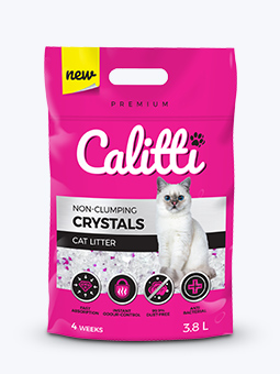 Żwirek dla kota, crystal, 8 l, marka Calitti.