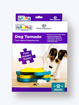 Gra dla psa, Dog Tornado, poziom trudności 2, widok opakowania, marka Nina Ottosson.