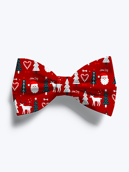 Muszka na boże narodzenie dla psa i kota, w kolorze czerwonym, widok muszki od frontu, John Dog, listing
