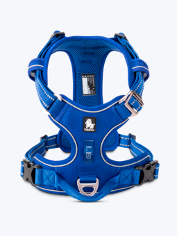 Szelki dla psa, w kolorze granatowym, widok od przodu. Premium, marka TruLove.