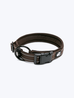 Obroża dla psa, kolor brązowy, widok klamry, Truelove.