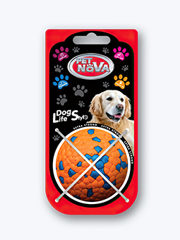 Piłka dla psa, pomarańczowo-niebieska, Pet Nova.