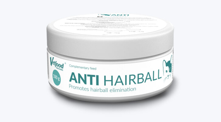 Preparat dla kotów wspomagający eliminację kul włosowych, Anti hairball, 100 g, Vetfood.