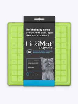 Mata do lizania dla psa, lickimat playdate, zielona, kwadratowa.