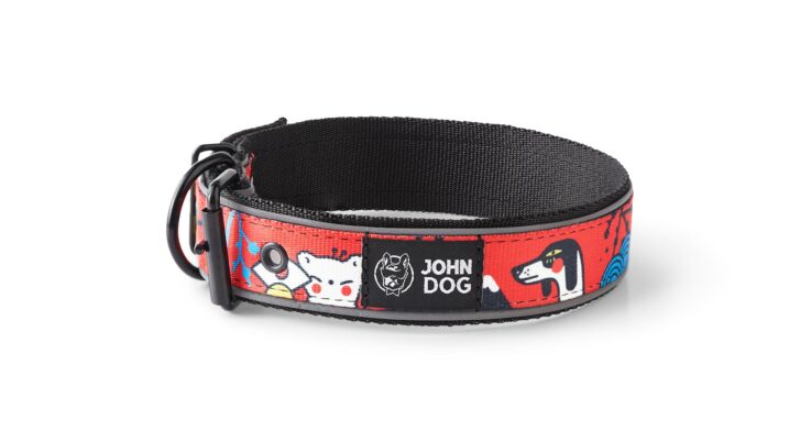 Obroża parciana dla psa z odblaskiem. Wzór TOKYO, marka John Dog.