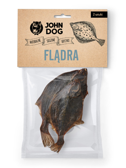 Suszony gryzak naturalny Flądra dla psa, marka John Dog.