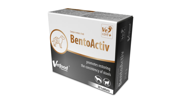 Vetfood professional Bentoactiv, pomaga w przywróceniu konsystencji stolca, 30 tabletek, dla psów.