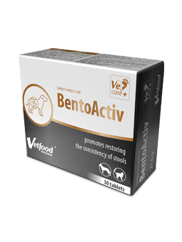 Vetfood professional Bentoactiv, pomaga w przywróceniu konsystencji stolca, 30 tabletek, dla psów.