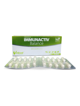 Blister z kapsułkami Vetfood professional Immunactiv Balance, preparat wspierający odporność, dla psów, 60 kapsułek.