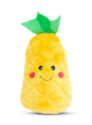 Żółta zabawka dla psa w kształcie ananasa marki Zippy Paws. Zabawka ma zielone liście na czubku, uśmiechniętą minę i jest wykonana z przyjemnego, miękkiego materiału.