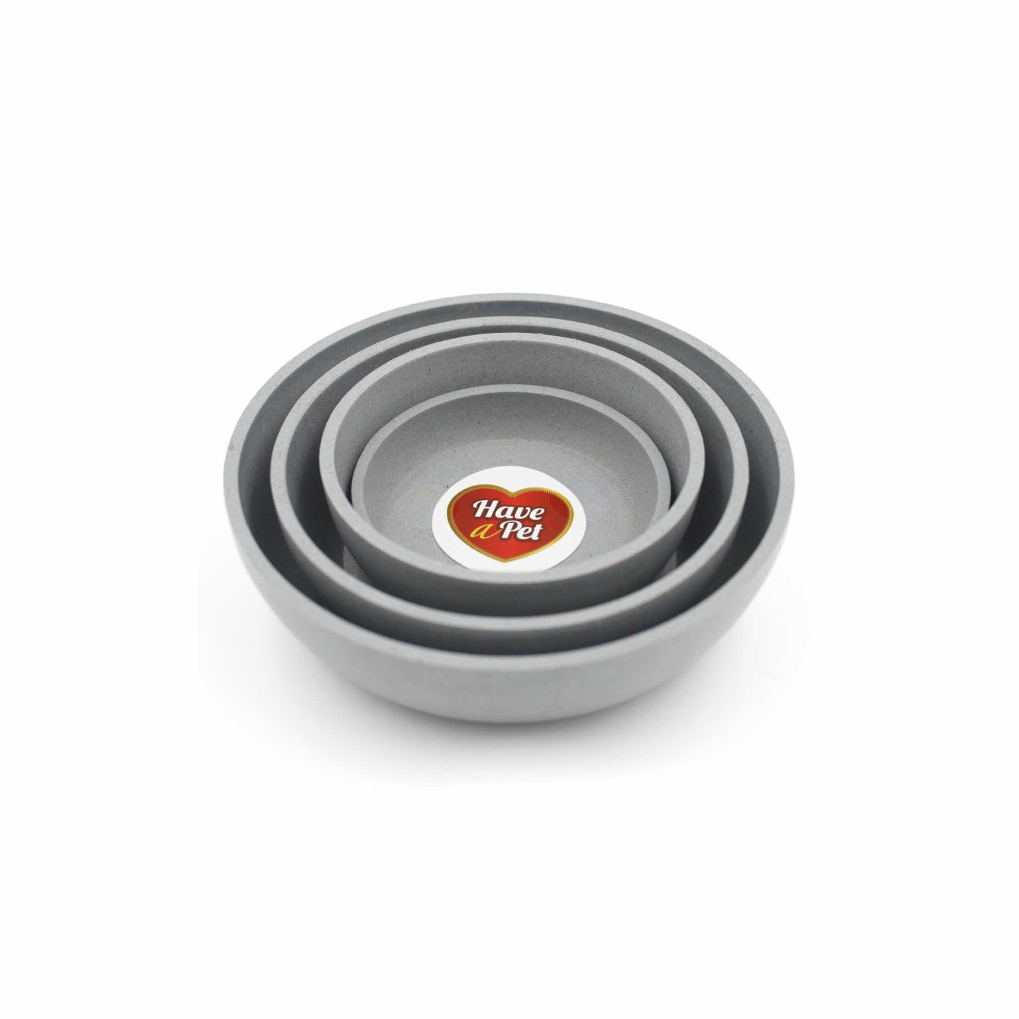 Miska bambusowa dla psa i kota. Kolor szary. Komplet czterech rozmiarów.