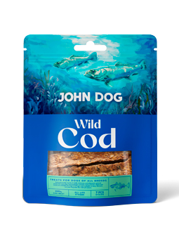 Przysmaki Wild dla psa, marka John Dog, sticks dorsz cod.