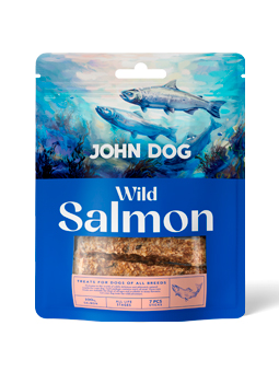 Przysmaki Wild dla psa, marka John Dog, kostki łosoś salmon.