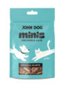 Przysmaki dla psa i kota Minis marki John Dog, smak kurczak i łosoś.