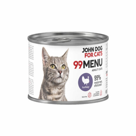 Puszka 200 g mokrej karmy dla kota 99 menu z indykiem.