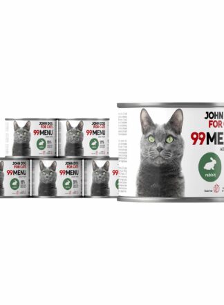 Karma mokra dla kota Królik 6x200g 99 MENU John Dog for Cats