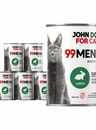 Karma mokra dla kota Królik 6x400g 99 MENU John Dog for Cats