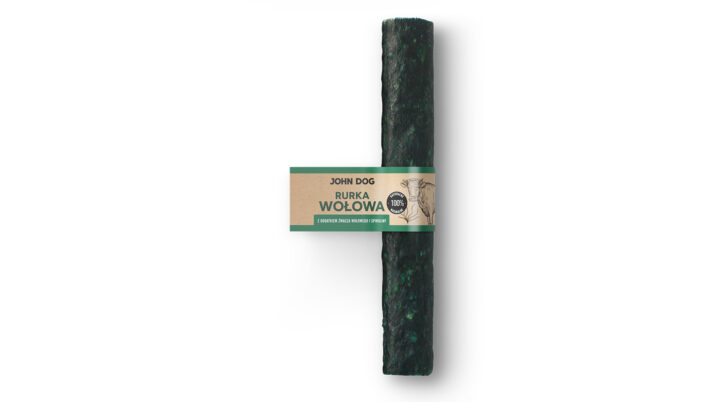Rurka wołowa z dodatkiem żwacza wołowego i spiruliny, 25 cm.