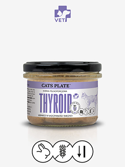 Karma mokra pełnoporcjowa dla kota Cats Plate Thyroid, wsparcie w nadczynności tarczycy 180 g, królik.
