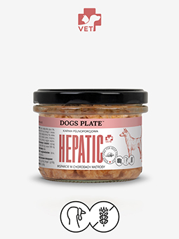Dogs Plate karma mokra pełnoporcjowa Hepatic, wsparcie w chorobach wątroby, 180 g.