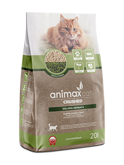 Animax Cats żwirek dla kota zielona herbata, drewniany kruszon zbrylający, 20 litrów/10 kg.