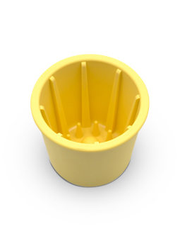 Fiboo snack Fibeek w kolorze żółtym, pojemnik na karmę mokrą i suchą dla psa, produkt z tworzywa pochodzącego z recyklingu.