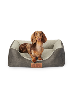 Zbliżenie na solidny zamek legowiska John Dog EVO, który ułatwia zdejmowanie pokrowca, gwarantując łatwe utrzymanie czystości.