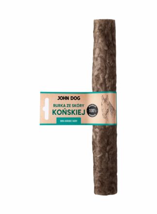 Naturalna rurka do żucia dla psa, 25 cm, ze skóry końskiej. Zdrowa przekąska od John Dog.
