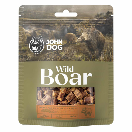 Przysmaki treningowe John Dog Wild. 99% mięsa dzika. Opakowanie 200g.