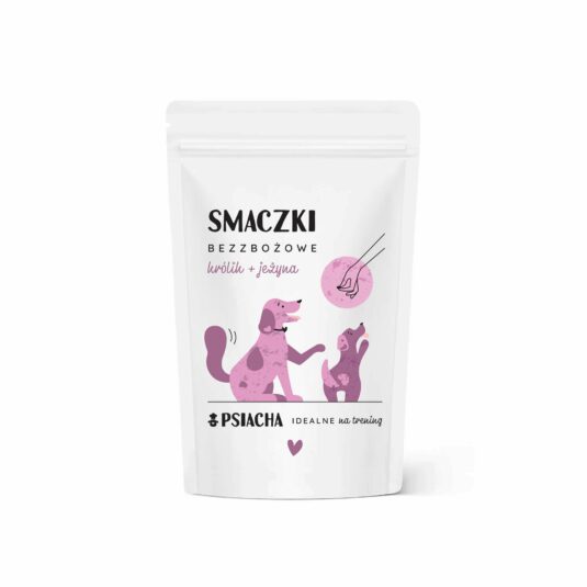 Smaczki bezzbożowe królik + jeżyna. Opakowanie przysmaków 80 g. Idealne na trening. Produkt Psiacha.