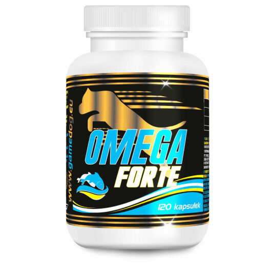 Suplement diety dla psów Omega Forte. Źródło kwasów omega-3. Opakowanie 120 kapsułek. Produkt Game Dog.