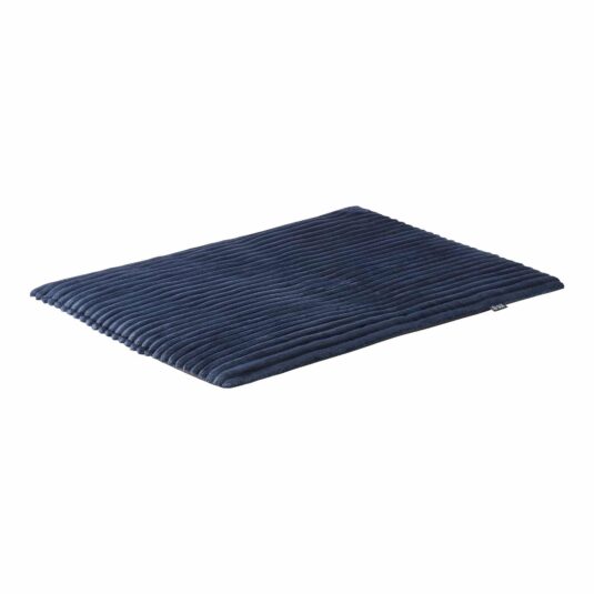 Granatowa mata dla psa z wyraźną prążkowaną fakturą, produkt marki John Dog, na białym tle.