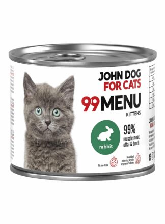 Mokra karma z królika dla kociąt 99 menu, opakowanie 200 g.