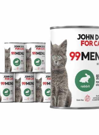 Zestaw sześciu karm mokrych 400 g dla kociąt z linii 99 menu, z królika.