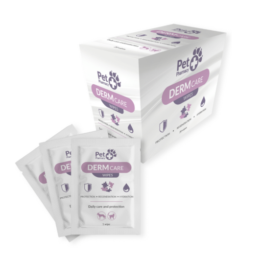 Chusteczki nawilżane dla psa i kota Derm Care Wipes 20 szt.