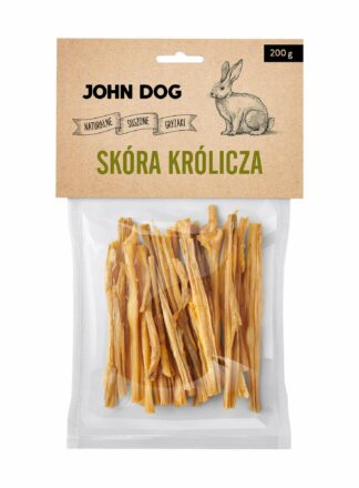 Naturalny suszony gryzak dla psa. Przysmak ze skóry króliczej, opakowanie 200g.