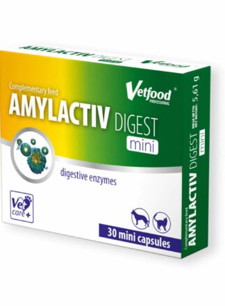 Suplement diety dla psa wspierający układ pokarmowy Amylactiv Digest mini w opakowaniu 30 g.