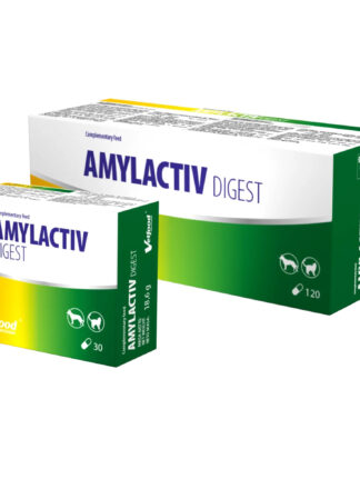Suplement na trawienie dla psa i kota Amylactiv Digest Vetfood 120 kaps.