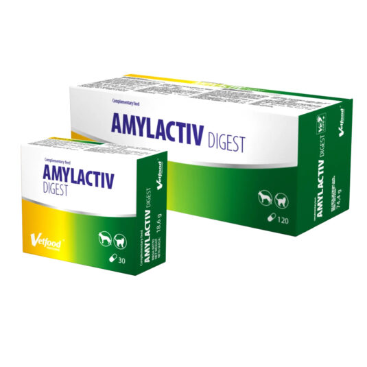 Suplement na trawienie dla psa i kota Amylactiv Digest Vetfood 120 kaps.