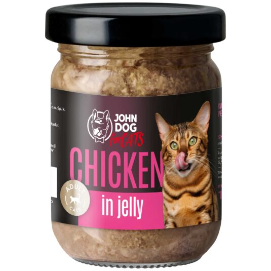 Karma mokra dla kota Kurczak Galaretka John Dog for Cats 6x100 g