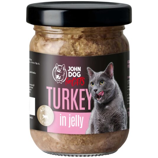 Karma mokra dla kota Indyk Galaretka John Dog for Cats 6x100 g