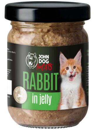 Karma mokra dla kociąt Królik Galaretka John Dog for Cats 6x100 g