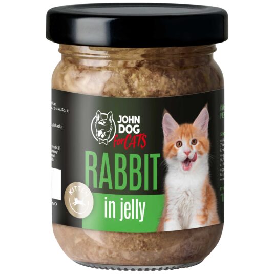 Karma mokra dla kociąt Królik Galaretka John Dog for Cats 6x100 g
