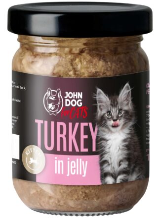 Karma mokra dla kociąt Indyk Galaretka John Dog for Cats 6x100 g