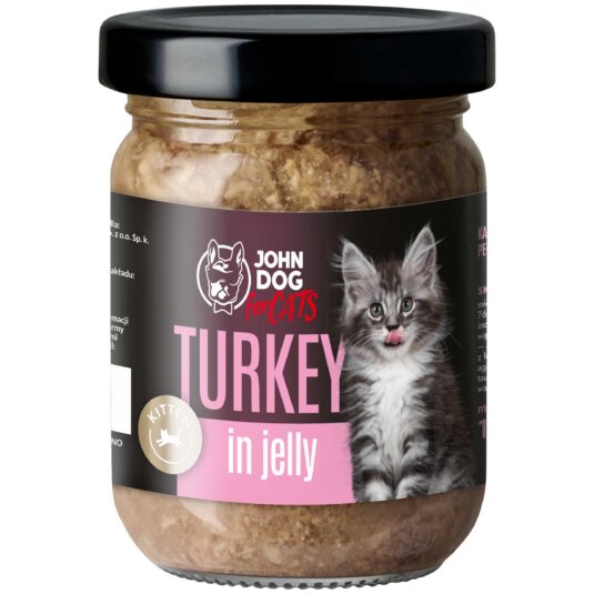 Karma mokra dla kociąt Indyk Galaretka John Dog for Cats 6x100 g