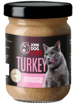 Karma mokra dla kota Indyk Mus John Dog for Cats 6x100 g