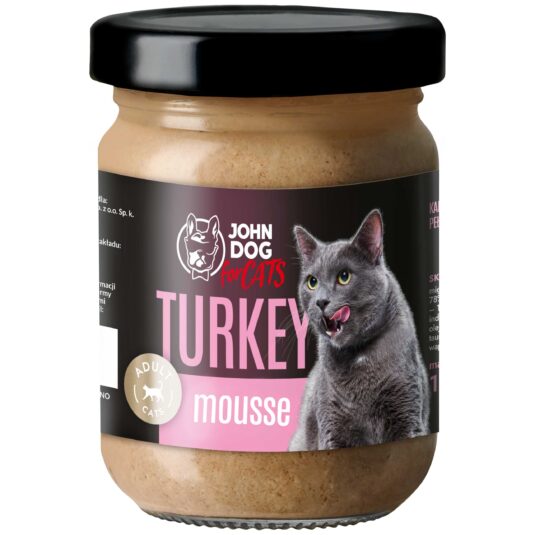 Karma mokra dla kota Indyk Mus John Dog for Cats 6x100 g