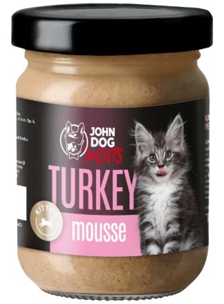 Karma mokra dla kociąt Indyk Mus John Dog for Cats 6x100 g