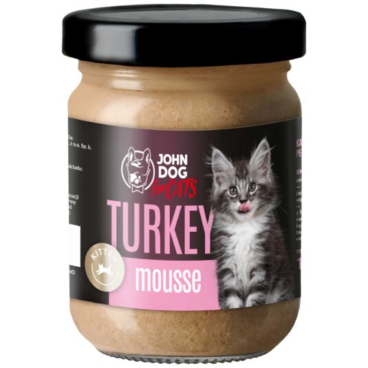 Karma mokra dla kociąt Indyk Mus John Dog for Cats 6x100 g