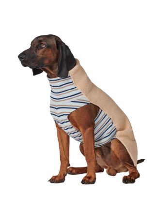 Outdoorowa beżowa bluza dla psa marki John Dog, w kolorze jasnego beżu, wykonana z materiału polarowego w stylu sherpa.